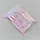 thumbnail image 4 of Juego de brochas de maquillaje HUOGUO, con mango de partículas de diamante de cristal transparente, 4 of 5