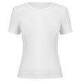 thumbnail image 4 of NAISIBABY Girls Short Sleeve T-Shirt, Stretchy Knit Slim Fit Crewneck Summer Kids Fashion Tee White Size 6, 4 of 4