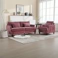 thumbnail image 3 of Newest Mid Century Modern Chenille Loveseat for Small Space & Apartment, with Thick Removable Cushion and Wood Feet, Red, 3 of 13