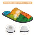 thumbnail image 3 of Fotbe Colorful Building Blocks Pantuflas Peludas para Mujer con Estampado, Zapatillas de Peluche, Zapatos de Invierno para Casa, Uso Interior y Exterior-Medium, 3 of 8