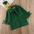 thumbnail image 2 of Little Girls Jacket, Solid Color Loose Bow Neck Side Pockets Outerwear, 2 of 5