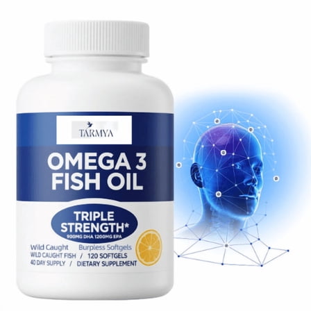 Tarmya Wild Caught Omega 3 Fish Oil – 120 Softgels | High-Potency EPA & DHA | Heart, Brain & Joint Support