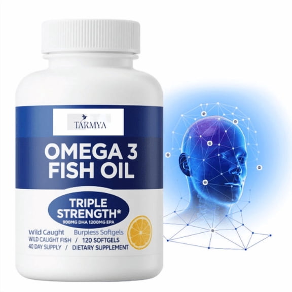 Tarmya Wild Caught Omega 3 Fish Oil – 120 Softgels | High-Potency EPA & DHA | Heart, Brain & Joint Support