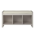 Ameriwood Home Collingwood Entryway Storage Bench with Cushion, Ivory