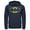 Navy Blue, variant on Men's Batman Logo Retro Caped Crusader Pull Over Hoodie Navy Blue 2X Large
