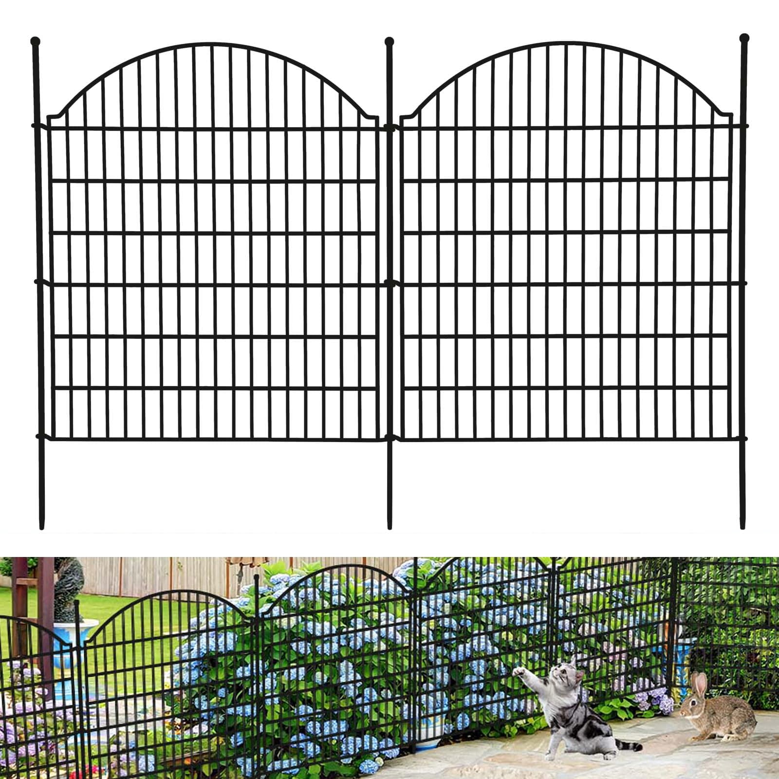 Yeshouse 15 Panels Decorative Outdoor Garden Fence for Yard,32 in(H) X 36 ft(L) No Dig Decorative Fence for Outdoor,Yard, Patio,Animal Barrier Rustproof Metal Wire Panel,Temporary Dog Fence- Arch