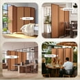 thumbnail image 6 of JOSTYLE 6-Panel Room Divider Folding Privacy Screen Room Divider Wall Divider for Room Separation with Natural Bamboo Red Brown, 6 of 8
