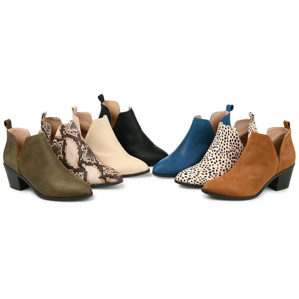 Journee Collection Womens Lola Wide Width Pull On Stacked Heel Booties Walmart Business Supplies