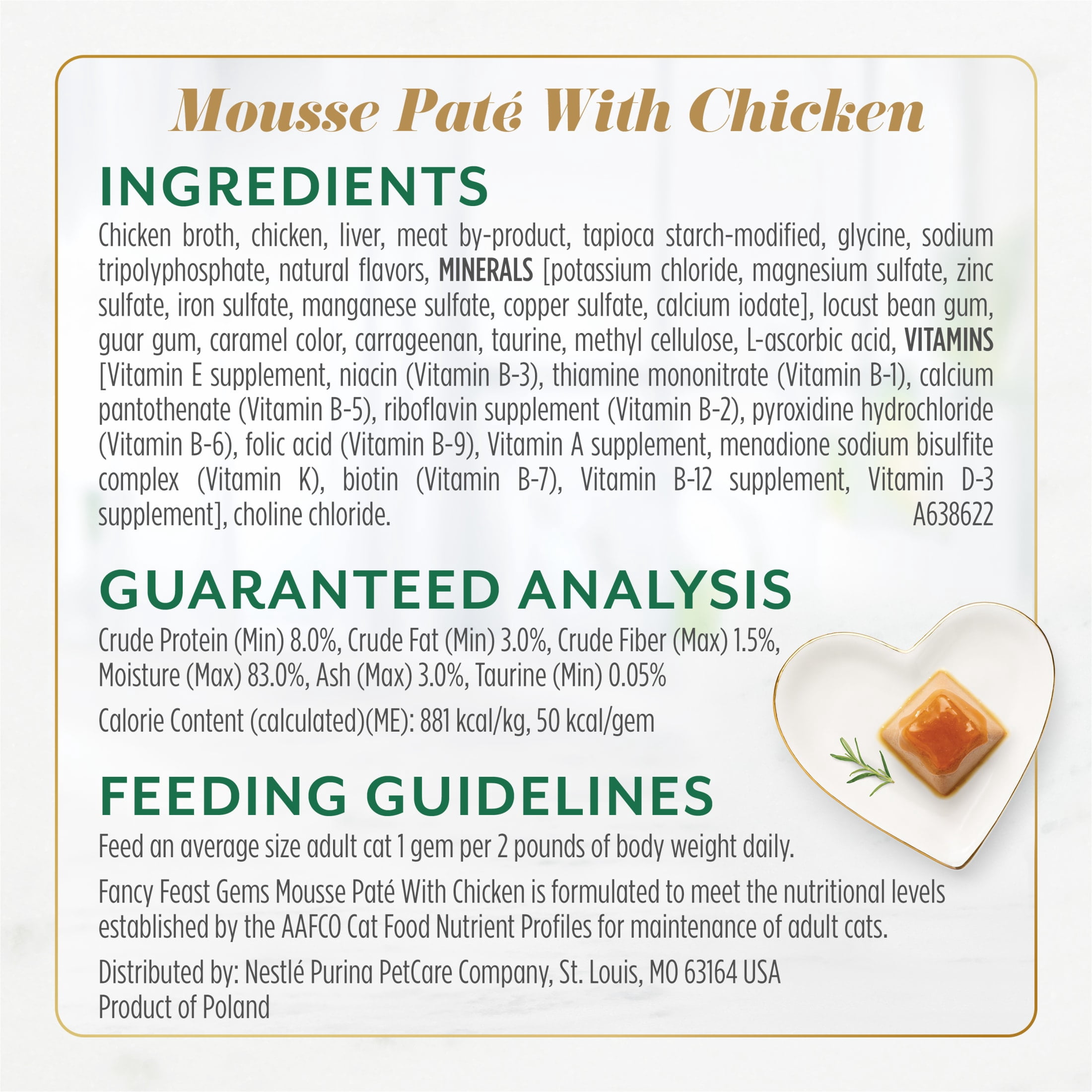 Purina Fancy Feast Gems Turkey & Chicken Flavor Mousse Pate Wet Cat Food Variety Pack, 2 oz Tubs (16 Pack)