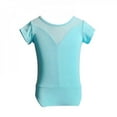 thumbnail image 3 of Baozhu Girls' Thin Short Sleeve Ballet Gymnastics Leotards Cotton Slim Brathable Dance Bodysuit Solid Patchowrk Temperament Dancewear, 3 of 5