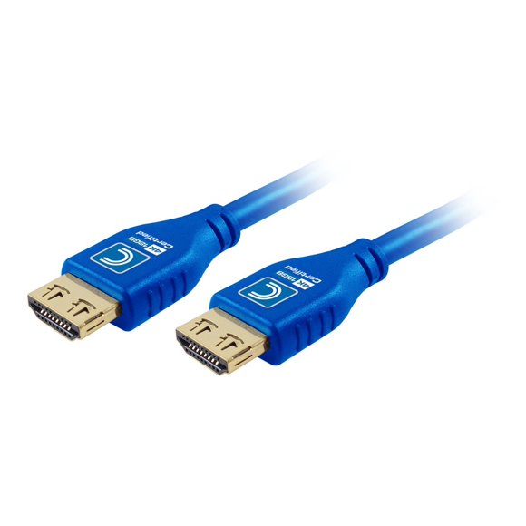 Comprehensive Microflex Pro AV/IT Integrator Series - High Speed - HDMI cable with Ethernet - HDMI male to HDMI male - 12 ft - triple shielded - cool blue - active, directional, 4K60Hz UHD support, up to 18 Gbps data transfer rate