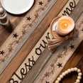 thumbnail image 3 of Western Texas Star Retro Table Runner - 60 Inch Long Vintage Farmhouse Berry Brown Wood Cotton and Linen Blended Dress Scarves Farmhouse Table Runner for Kitchen Dining, Coffee Table, 13" x 60", 3 of 8