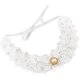 thumbnail image 1 of Collar de perlas de plástico blanco, corbata de poliéster, collar de perlas extraíble, collar de flores de diamantes de imitación. Adecuado para, 1 of 8