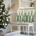 thumbnail image 3 of Christmas Tree Chair Covers Set of 4 Winter Xmas Pine Tree Forest Snowflakes Linen Chair Back Covers Stretch Removable Washable Slipcovers Protector for Dining Room Kitchen Party Decor, 3 of 5