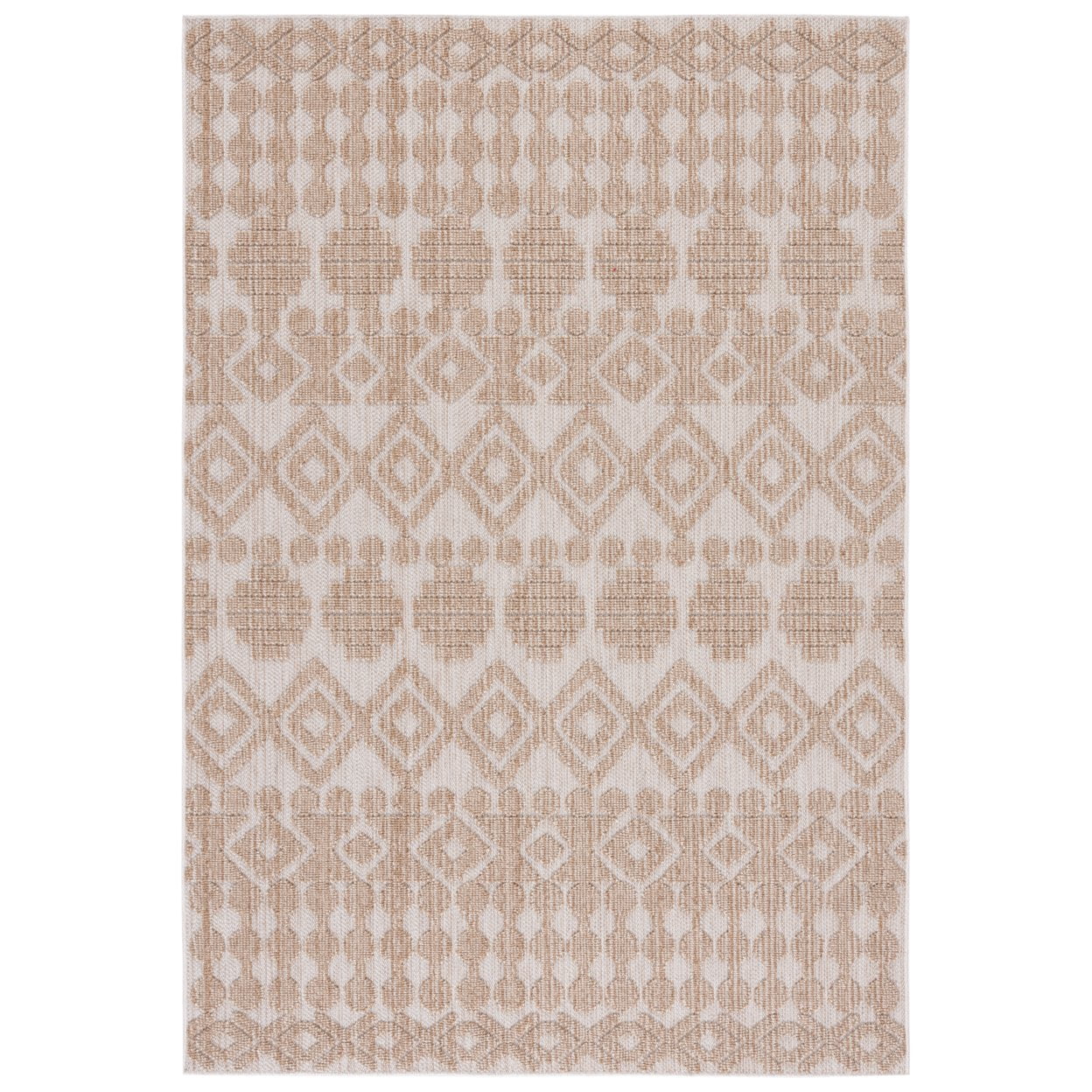 SAFAVIEH Global Anthony Diamond Indoor/Outdoor Area Rug, Beige/Brown, 4' x 6'