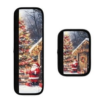 SEANATIVE Xmas Refrigerator Door Handle Covers 2 Pieces Santa Claus Kitchen Appliance Handle Protector for Fridge Oven Microwave Dishwasher Kitchen Indoor Decoration for Christmas Party