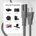 thumbnail image 5 of 2 Prong Power Cord NEMA 1-15P to IEC320 C7 Power Cable Replacement for PS5 & PS4, Power Cord for Xbox Series S/X, Xbox One S/X, Printers, Soundbar LG, Samsung, TCL, Apple TV, 6 ft, Gray, 5 of 6