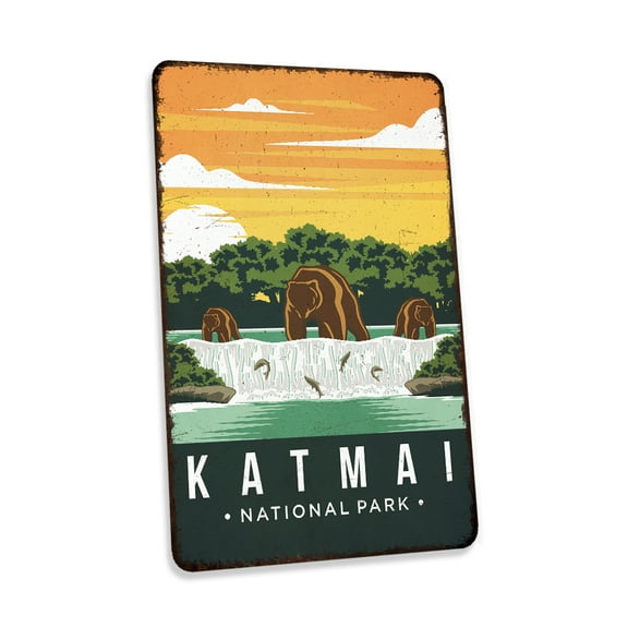 Katmai National Park Sign Vintage Looking Decorative Signs Home Décor Gift 8x12 Matte 108120086021