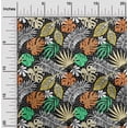 thumbnail image 2 of oneOone Polyester Spandex Black Fabric Tropical Abstract Leaf Sewing Material Print Fabric By The Yard 56 Inch Wide, 2 of 4