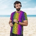 thumbnail image 4 of Wukai Animal Paw Rainbow Print Men's Short-Sleeved Mesh T-Shirt,Quick-Dry Short Sleeve Workout T-Shirt-6X-Large, 4 of 8