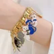 thumbnail image 5 of Hapiship-abalorio de gato bonito, pulsera de acero inoxidable de 9mm, eslabones italianos, Color dorado, joyería artesanal, DJ671, 2023, 5 of 5