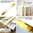 thumbnail image 4 of Efavormart 108" Metallic Gold / White Icicle Print Non-Woven Foil Table Runner, 4 of 11