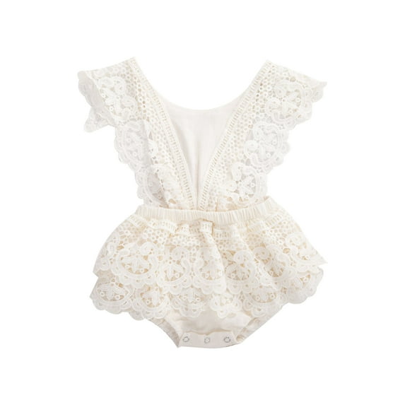 Gureui Baby Girl Cute Romper Lace Tutu Skirt Style V Neck Sleeveless Fashion Sweet Elastic Waistband Jumpsuit