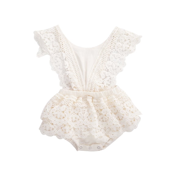 Gureui Baby Girl Cute Romper Lace Tutu Skirt Style V Neck Sleeveless Fashion Sweet Elastic Waistband Jumpsuit