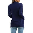 thumbnail image 4 of Baqcunre Women's Solid Color Knitted Cotton Pocket Sweater Long-Length Cardigan Long Cardigans for Women Trendy Cardigan Sweaters for Women Long Sweaters for Women,Womens Sweaters Blue S, 4 of 5