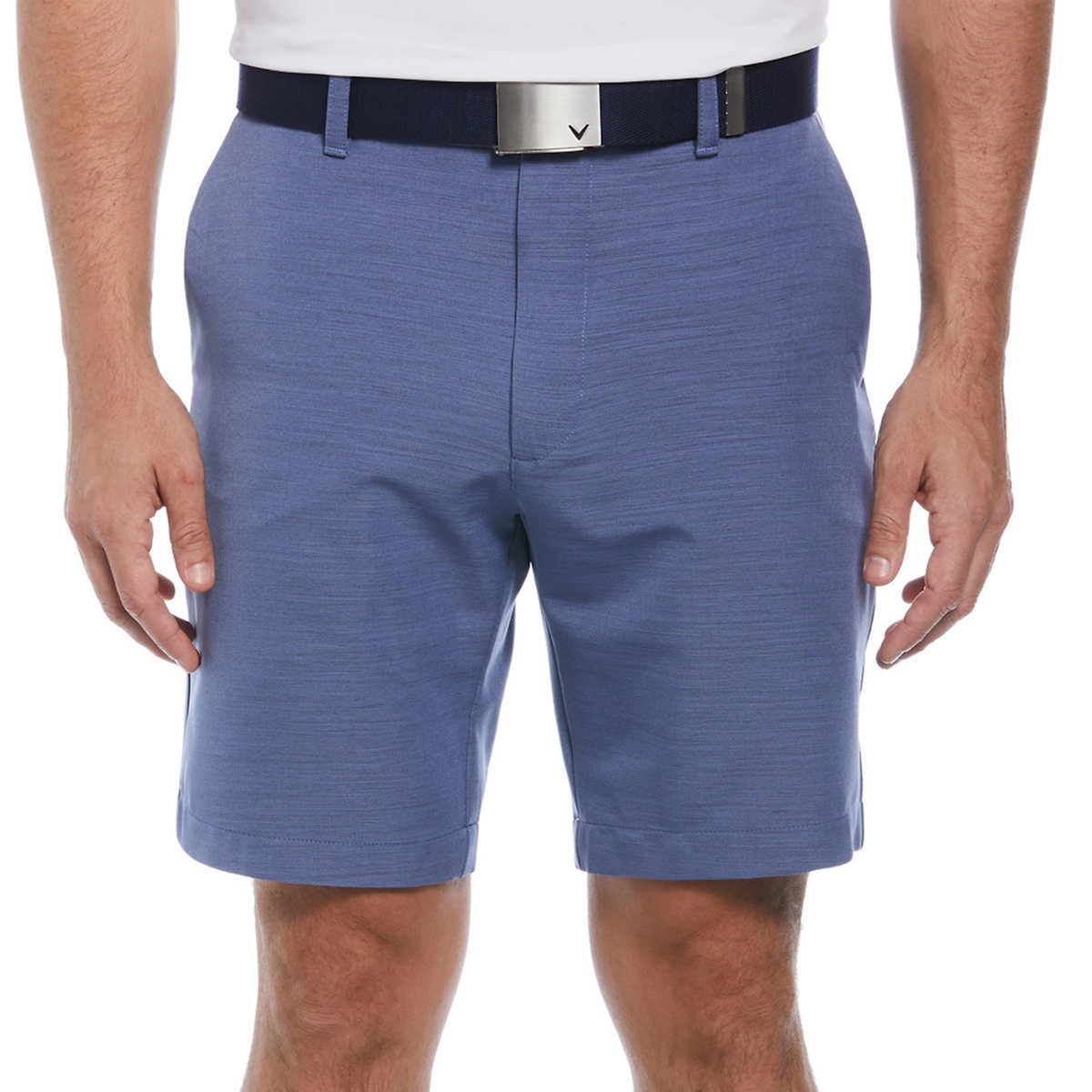 Short Callaway Homme – Taille 32 – Blanc à Carreaux Bleus – Plat Devant – Golf