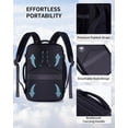 thumbnail image 5 of WANDF Travel Backpack With 16 Pockets, 17'' Airline Approved Carry on Luggage,Waterproof Personal Item Bag Fit 15.6" Laptop, Lightweight Casual Daypack for Weekender Business Hiking(Black Bag), 5 of 12
