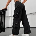 thumbnail image 5 of Lmnyox Baggy Cargo Pants for Women Elastic Waist Trousers with Pocket Summer Loose Lounge Pants, 5 of 7