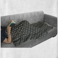 thumbnail image 6 of Lattice Soft Flannel Fleece Throw Blanket, Vertical Borders with Short Lines and Triangle Arrow Chevron Shapes, Cozy Plush for Indoor and Outdoor Use, 60" x 80", Charcoal Grey Eggshell, by Ambesonne, 6 of 6