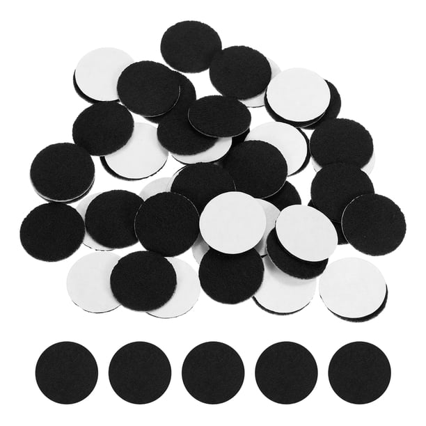 50 Pcs Círculos de Fieltro Adhesivos, Almohadillas Redondas de Fieltro No Tejido de 3/4", Negro