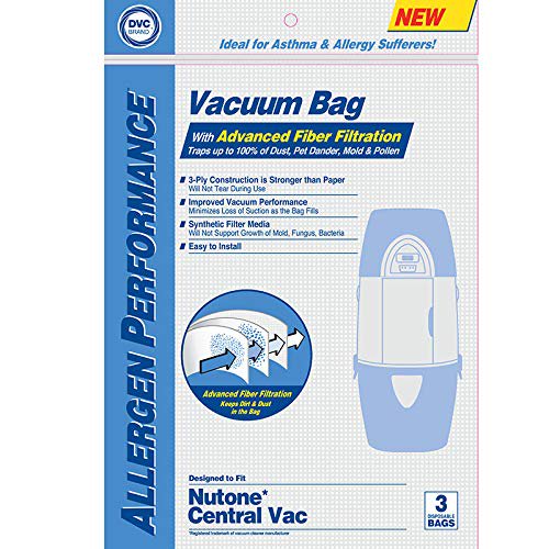 DVC Micro-Lined NuTone 391 HEPA Cloth Central Vacuum Bags, 6 Pack