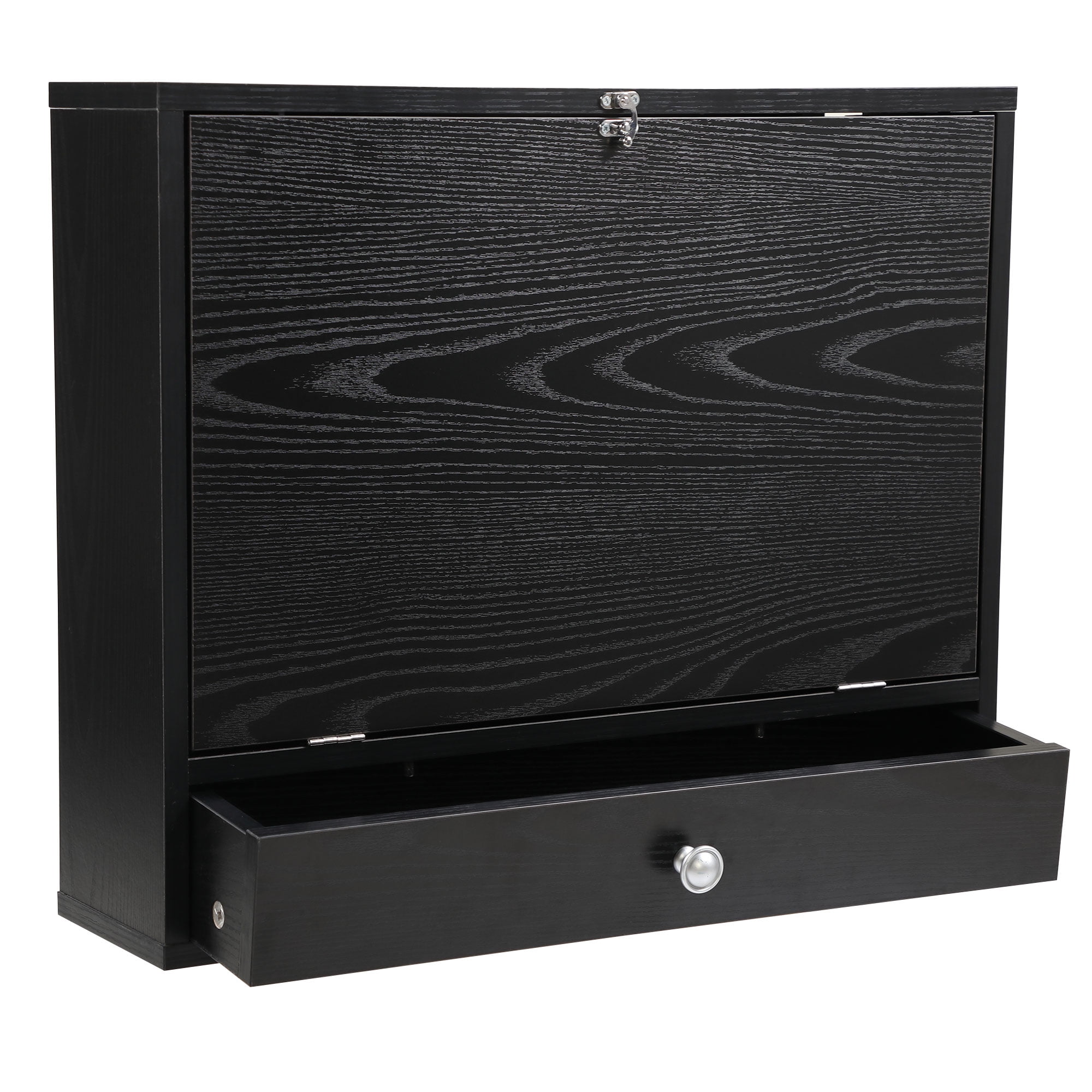 Wooden Wall-Mounted Desk with Drawer, Convertible Writing Desk for Home Office