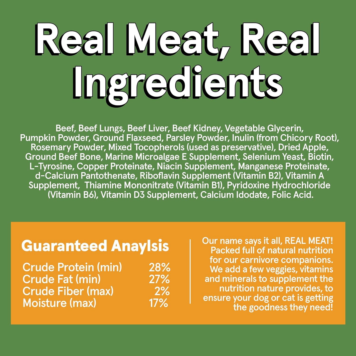 The Real Meat Company 2 lbs Air-Dried Beef Dehydrated Dog Food