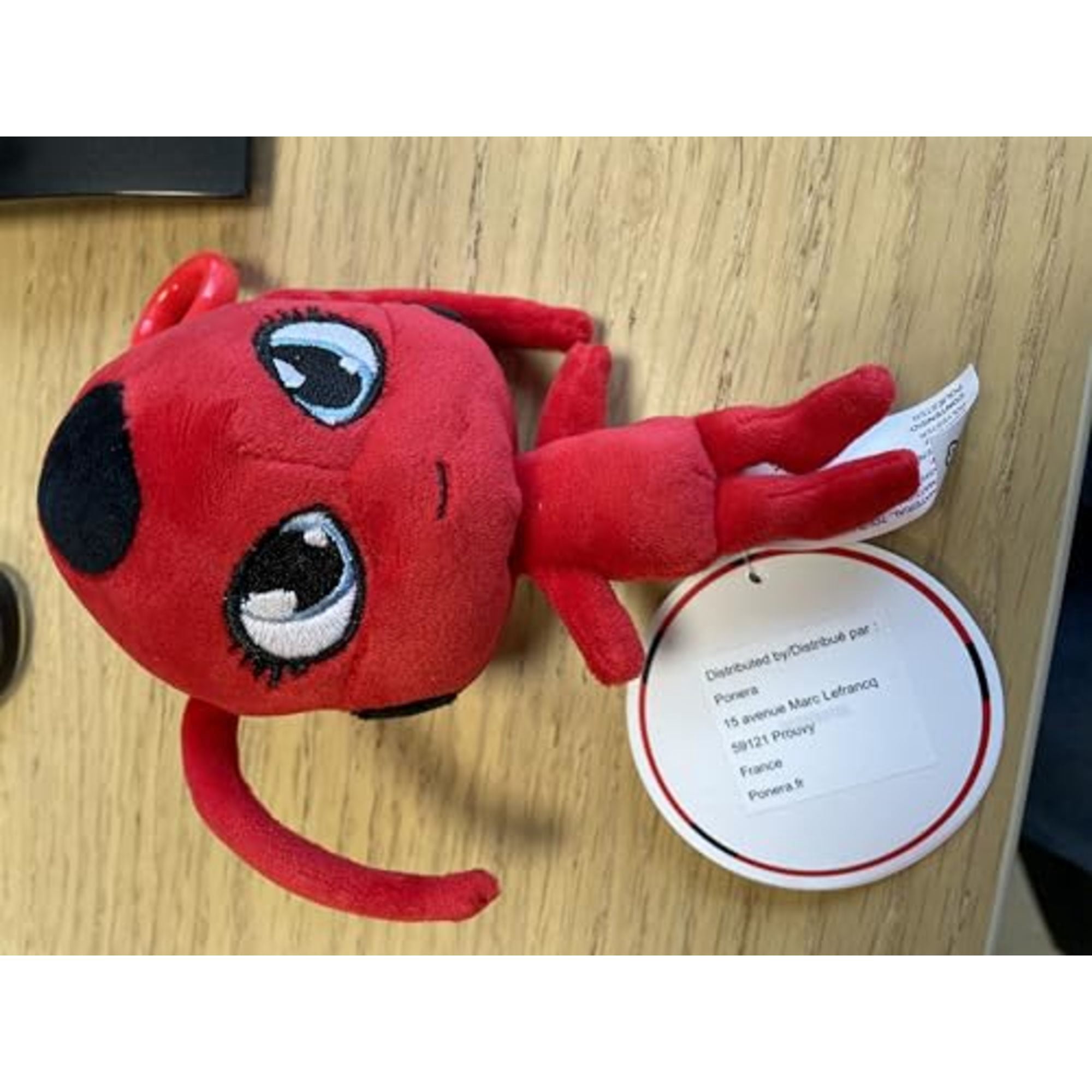 Wyncor by Miraculous Kwami Lifesize Tikki Clip On Ladybug Plush Backpack Keychain, Red