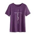 thumbnail image 3 of T-Shirt Col Rond Imprimé Croix Foi pour Femmes, 3 of 4