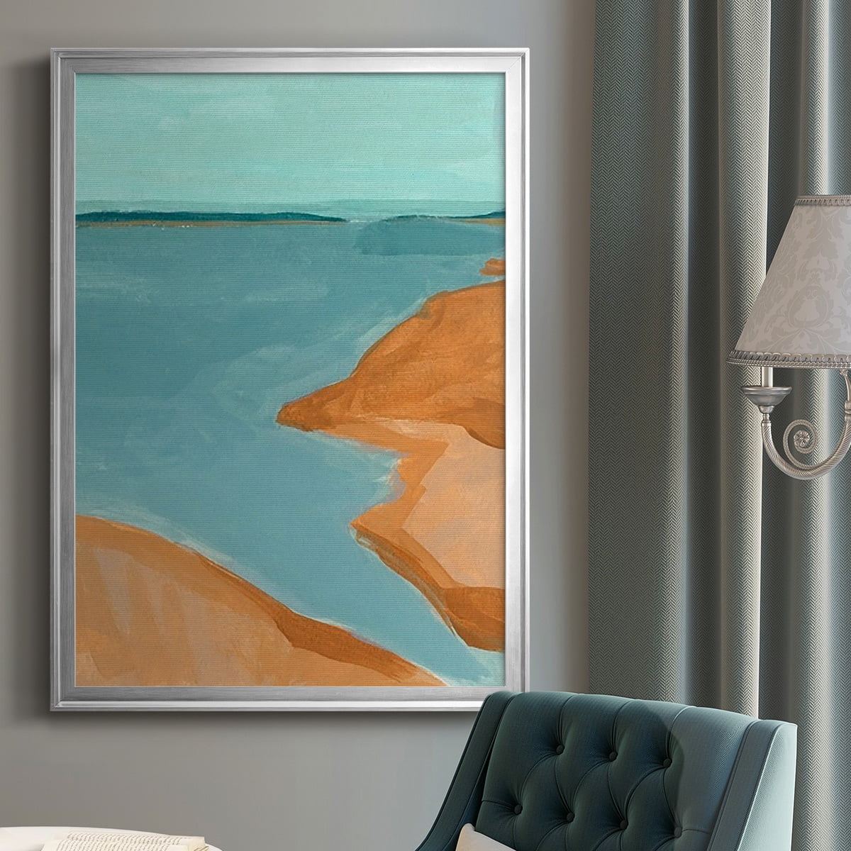 Out on the Sandbar I Premium Framed Print, in Gold, Black, or Silver - Ready to Hang