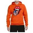thumbnail image 2 of Wild Bobby, American Flag Lips Tongue Out, Unisex Graphic Hoodie Sweatshirt, Orange, X-Large, 2 of 3