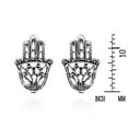 thumbnail image 5 of Tattoo Swirl Hamsa Hand Sterling Silver Stud Earrings | Sterling Silver Stud Earring for women | Hamsa Hand Stud Earrings | Stud Earrings, 5 of 5