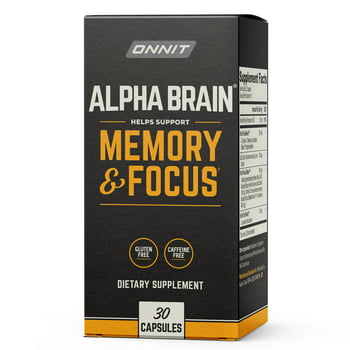 ONNIT Alpha BRAIN Premium Nootropic Brain  Supplement, Memory and Focus Support, 30 Ct