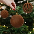 thumbnail image 5 of Xuniizn Christmas Ornaments 6Pcs Christmas Ball Ornaments with Strings, 3.2"Shatterproof Christmas Bulbs, Hanging Decorations for Xmas Tree, Holiday, Wedding, Party, Brown, 5 of 7