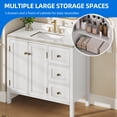 thumbnail image 6 of Dextrus 36'' Modern Bathroom Vanity with Sink Combo & Splash Guard , Freestanding Bathroom Storage Cabinet with 3 Drawers & 2 Doors, White, 6 of 10