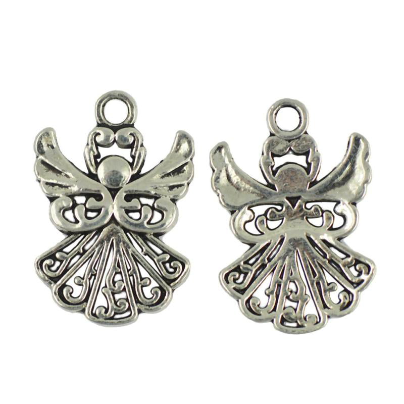 80x Filigree Angel/ Owl Charms Pendants Vintage Jewelry DIY Craft Xmas Decor 