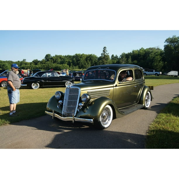 Framed Art for Your Wall Vintage Retro Classic Old Vehicle Car