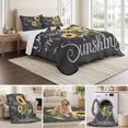 thumbnail image 6 of Twin XL Quilt Set 68''x98'', You Are My Sunshine Bedspread Coverlet with 2 Pillow Shams, Yellow Sunflowers Cute Bees Heart Dark Gray Breathable All Season Quilt Bedding for Dorm/Guest Room, 6 of 9