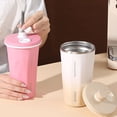 thumbnail image 4 of Xinyolin 600ML Thermal Cup with Straw Stainless Steel Insulated Coffee Tumbler Double Wall Vacuum Sealed Coffee Mug for Work Home Outdoor Car, 4 of 7
