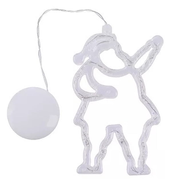 Cadena de luces LED navideñas de 5 piezas, lámpara con ventosa para ventana